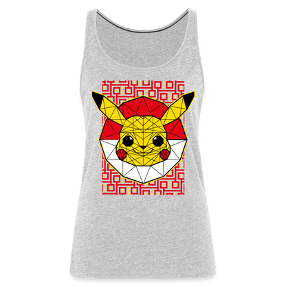 Stained Glass Pikachu - Women’s Premium Tank Top - heather gray