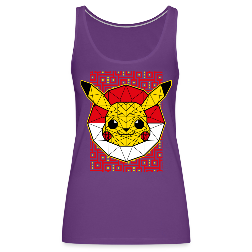 Stained Glass Pikachu - Women’s Premium Tank Top - purple