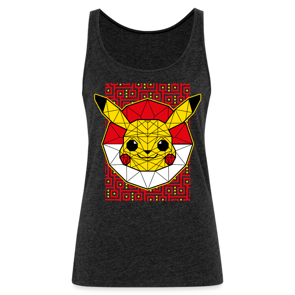 Stained Glass Pikachu - Women’s Premium Tank Top - charcoal grey