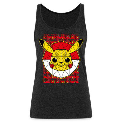 Stained Glass Pikachu - Women’s Premium Tank Top - charcoal grey