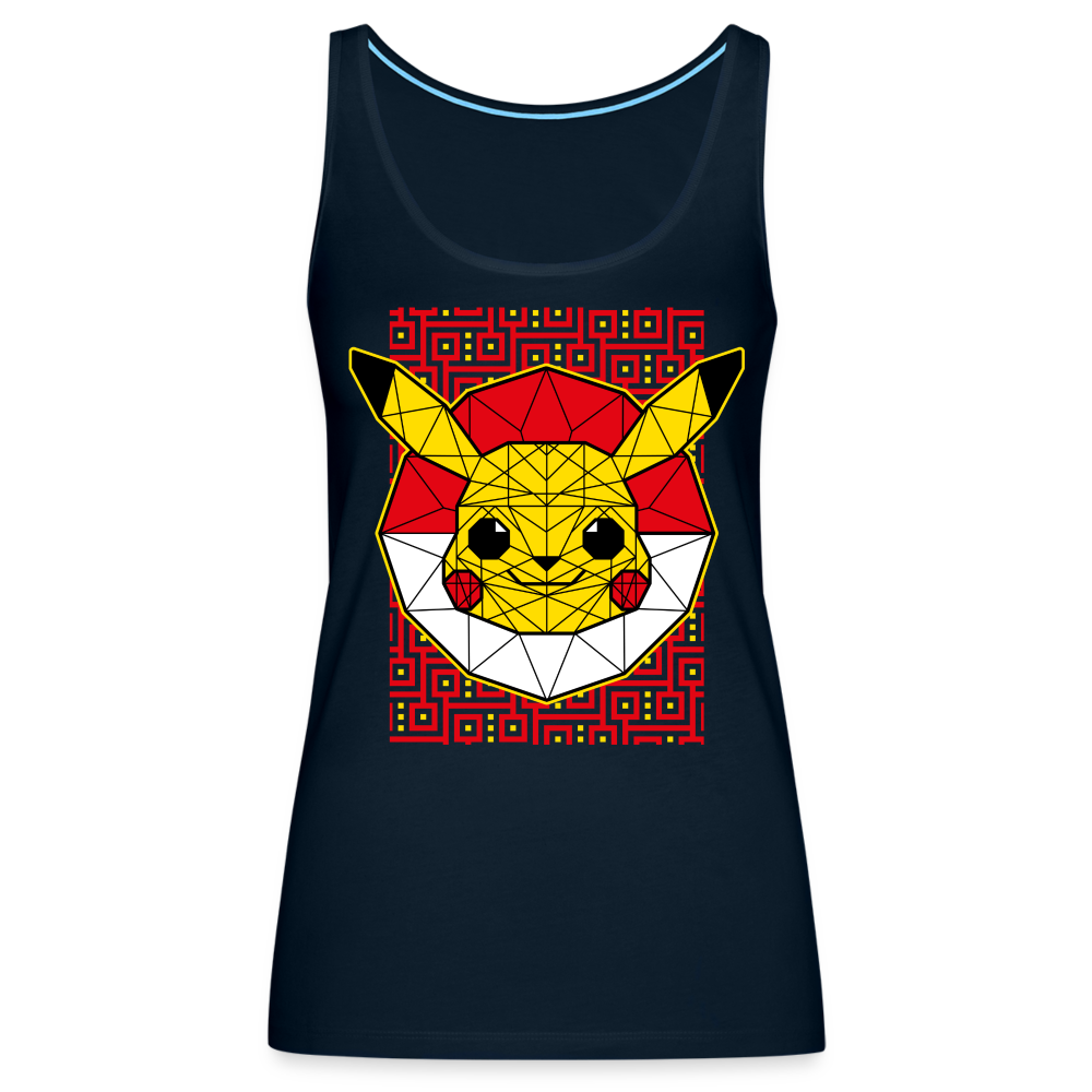 Stained Glass Pikachu - Women’s Premium Tank Top - deep navy