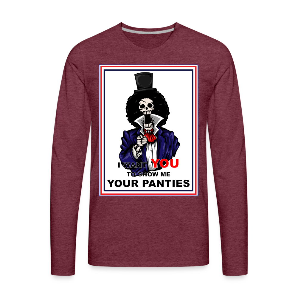 Uncle Brook - Men's Premium Long Sleeve T-Shirt - heather burgundy