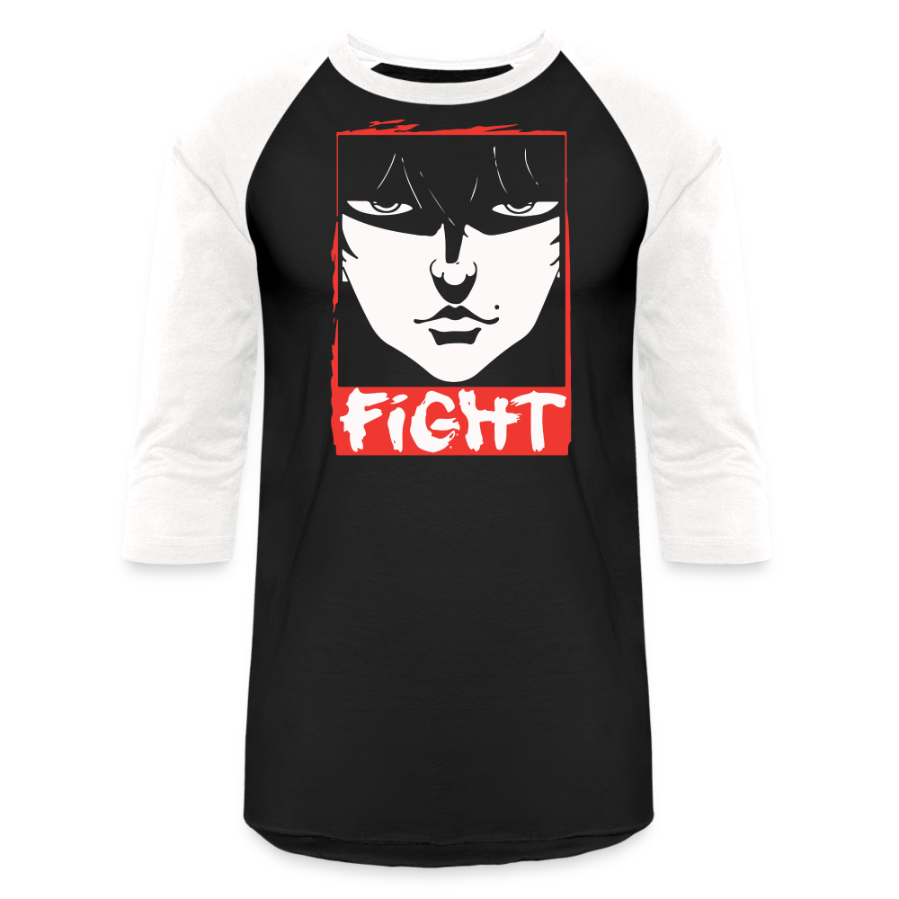 FIGHT - Baseball T-Shirt - black/white