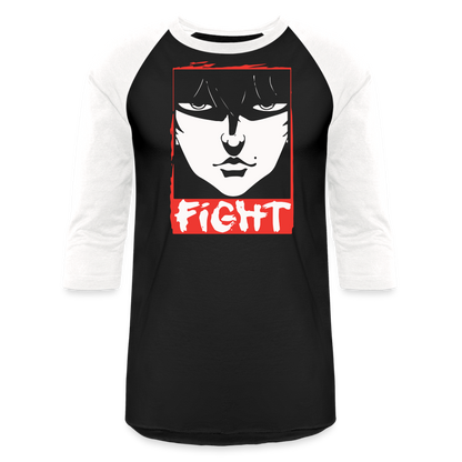 FIGHT - Baseball T-Shirt - black/white