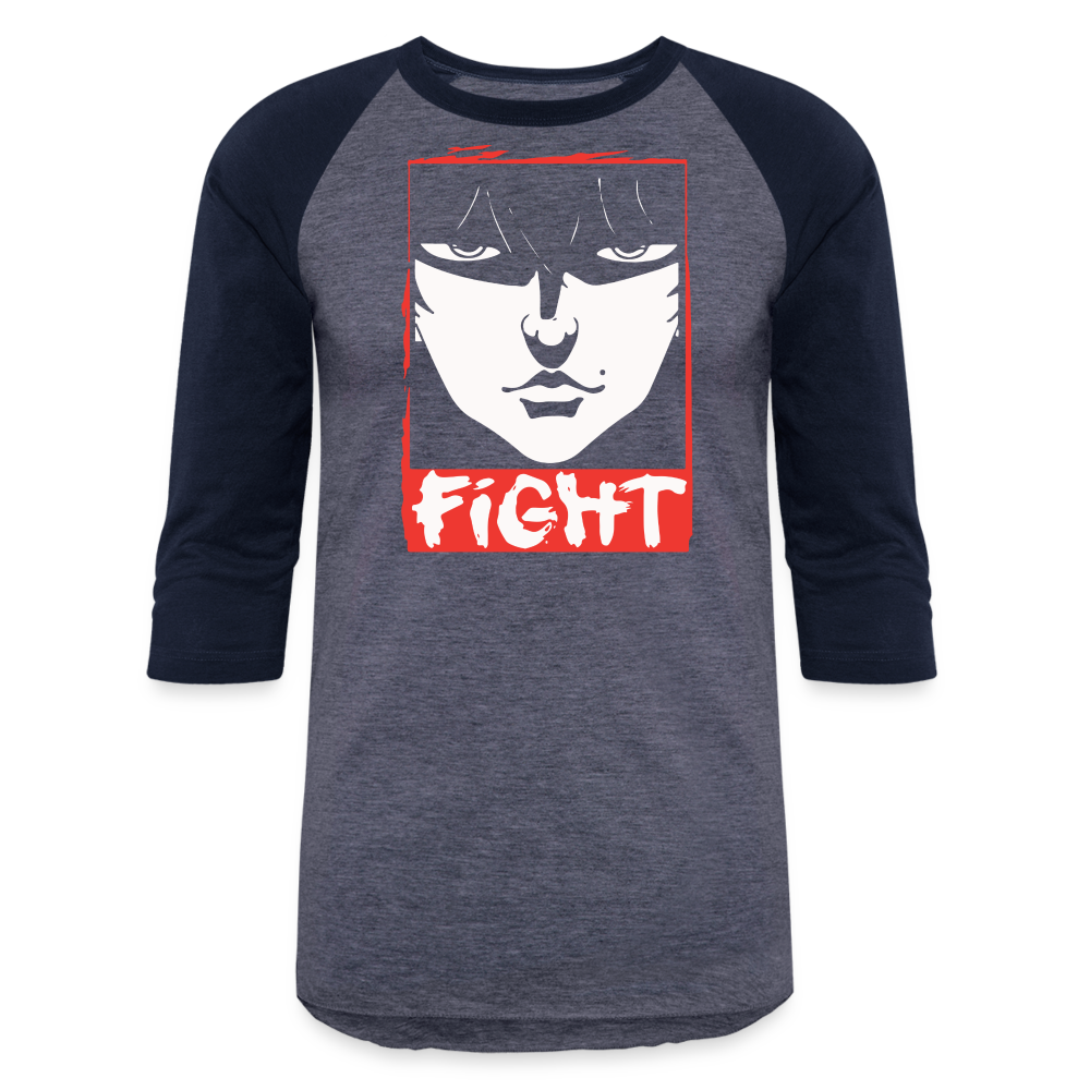 FIGHT - Baseball T-Shirt - heather blue/navy