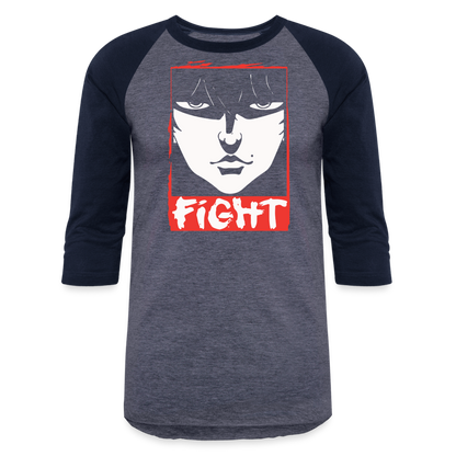 FIGHT - Baseball T-Shirt - heather blue/navy