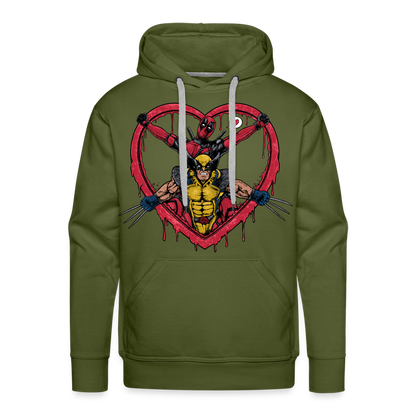 Two Guys One Love - Men’s Premium Hoodie - olive green