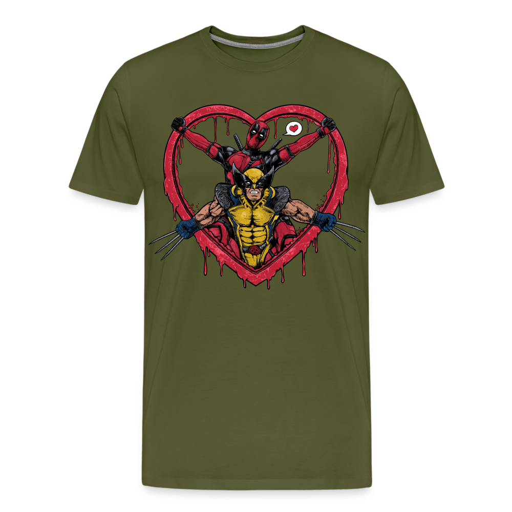 Two Guys One Love - Men's Premium T-Shirt - olive green