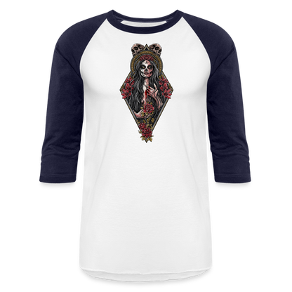 La Llorona (Color) - Unisex Baseball T-Shirt - white/navy