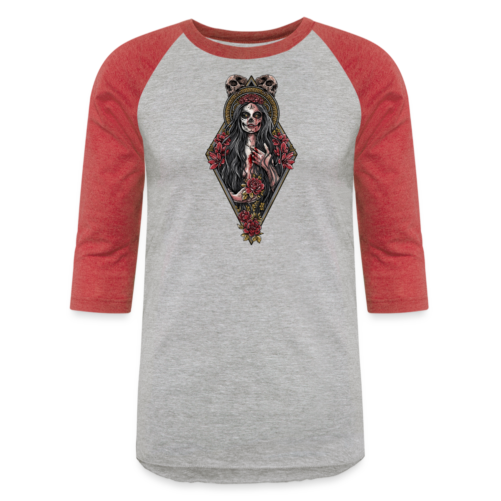 La Llorona (Color) - Unisex Baseball T-Shirt - heather gray/red