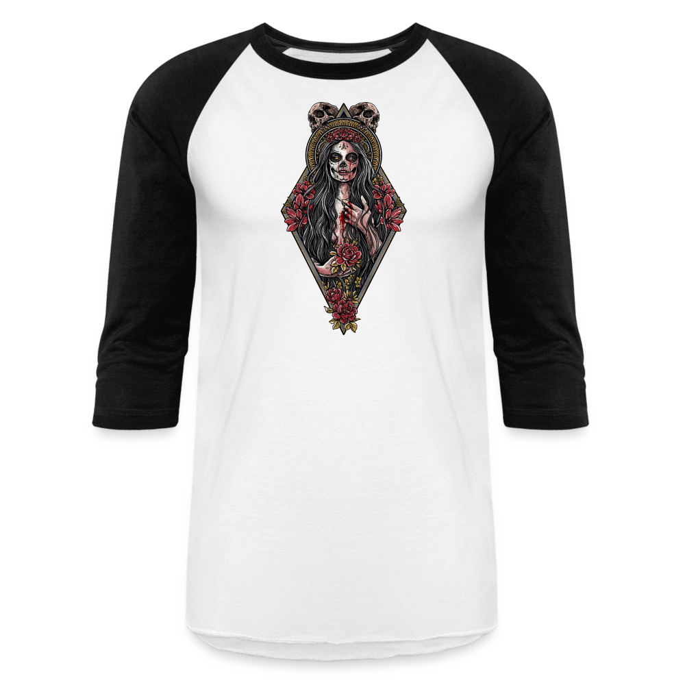 La Llorona (Color) - Unisex Baseball T-Shirt - white/black