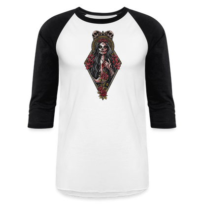 La Llorona (Color) - Unisex Baseball T-Shirt - white/black