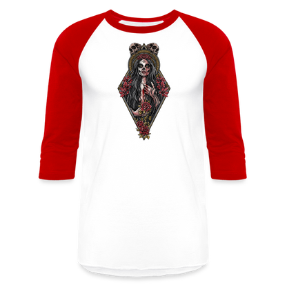 La Llorona (Color) - Unisex Baseball T-Shirt - white/red