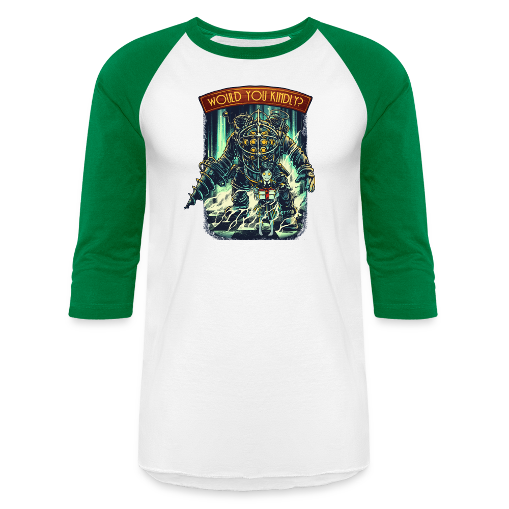 Would You Kindly - Baseball T-Shirt - white/kelly green