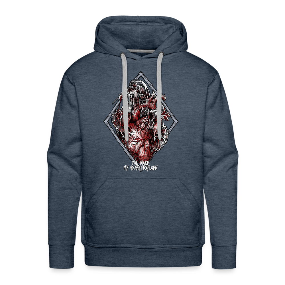 Bursting With Love - Men's Premium Hoodie - heather denim