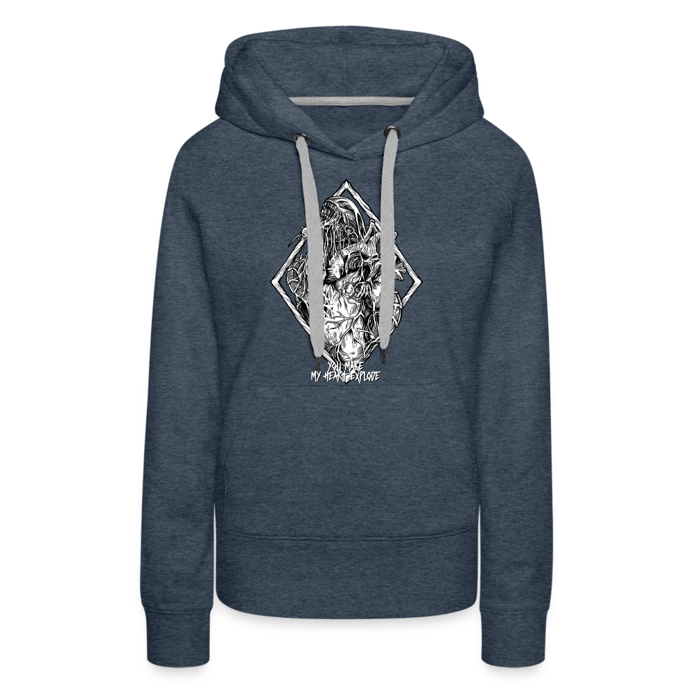 Bursting With Love No Color - Women’s Premium Hoodie - heather denim